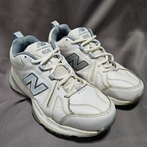 New Balance 608 Mens White Leather Training Shoes MX608V5 Size 10 US